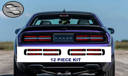 15-23 Dodge Challenger Custom Text Taillight Decal