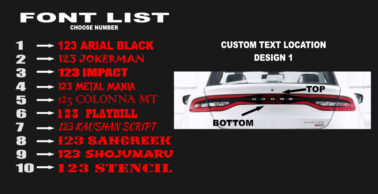 13-16 Dodge Dart Taillight Decal Design 1