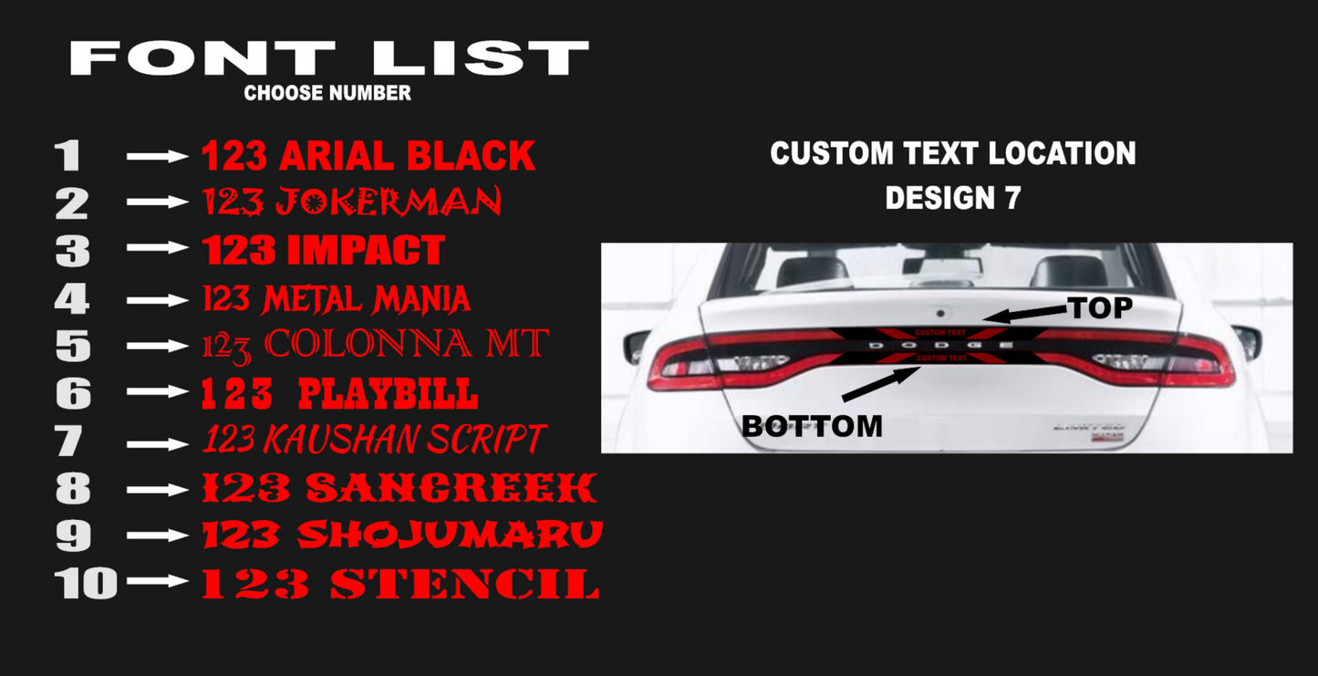 13-16 Dodge Dart Taillight Decal Design 7