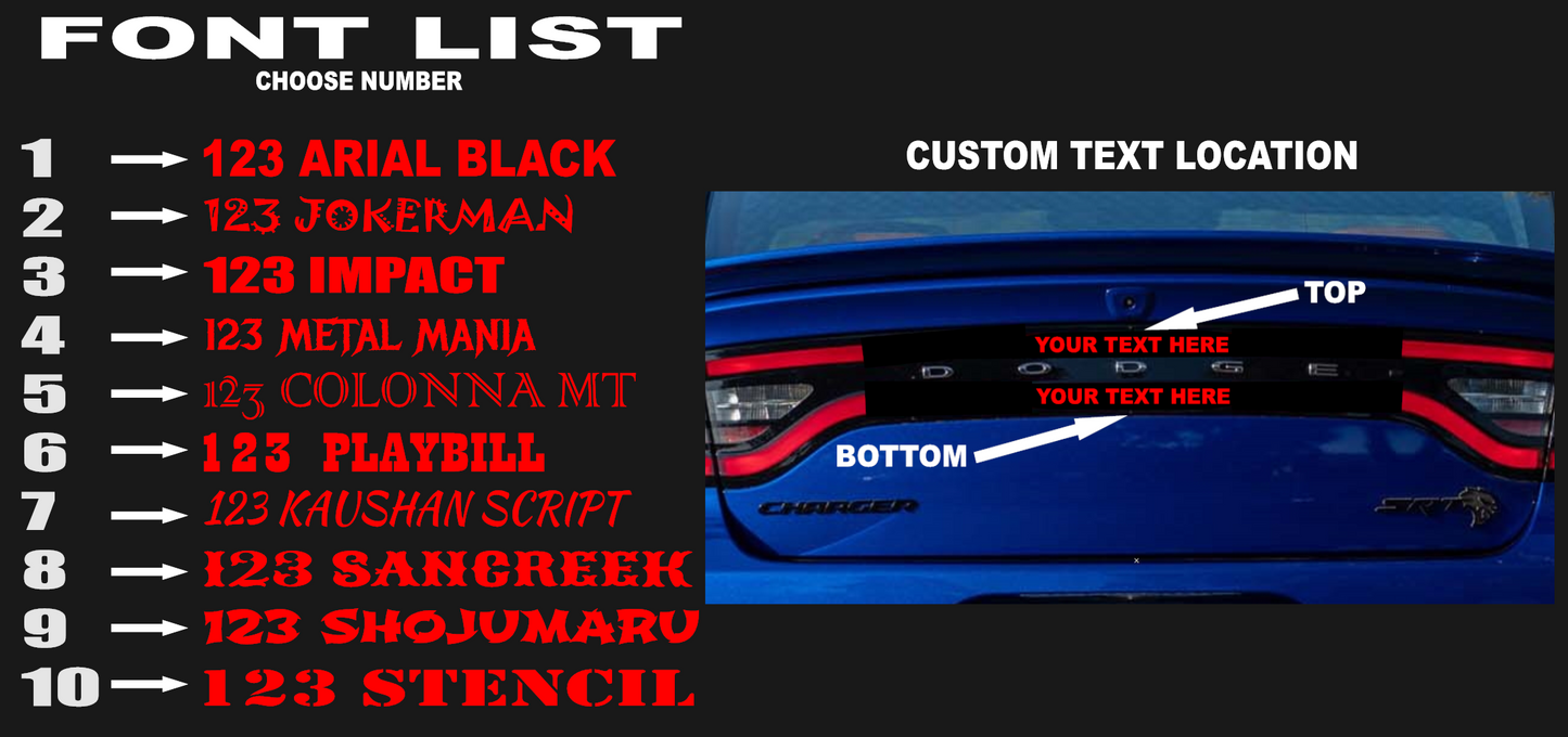 11-14 Dodge Charger Taillight Decal Design 2