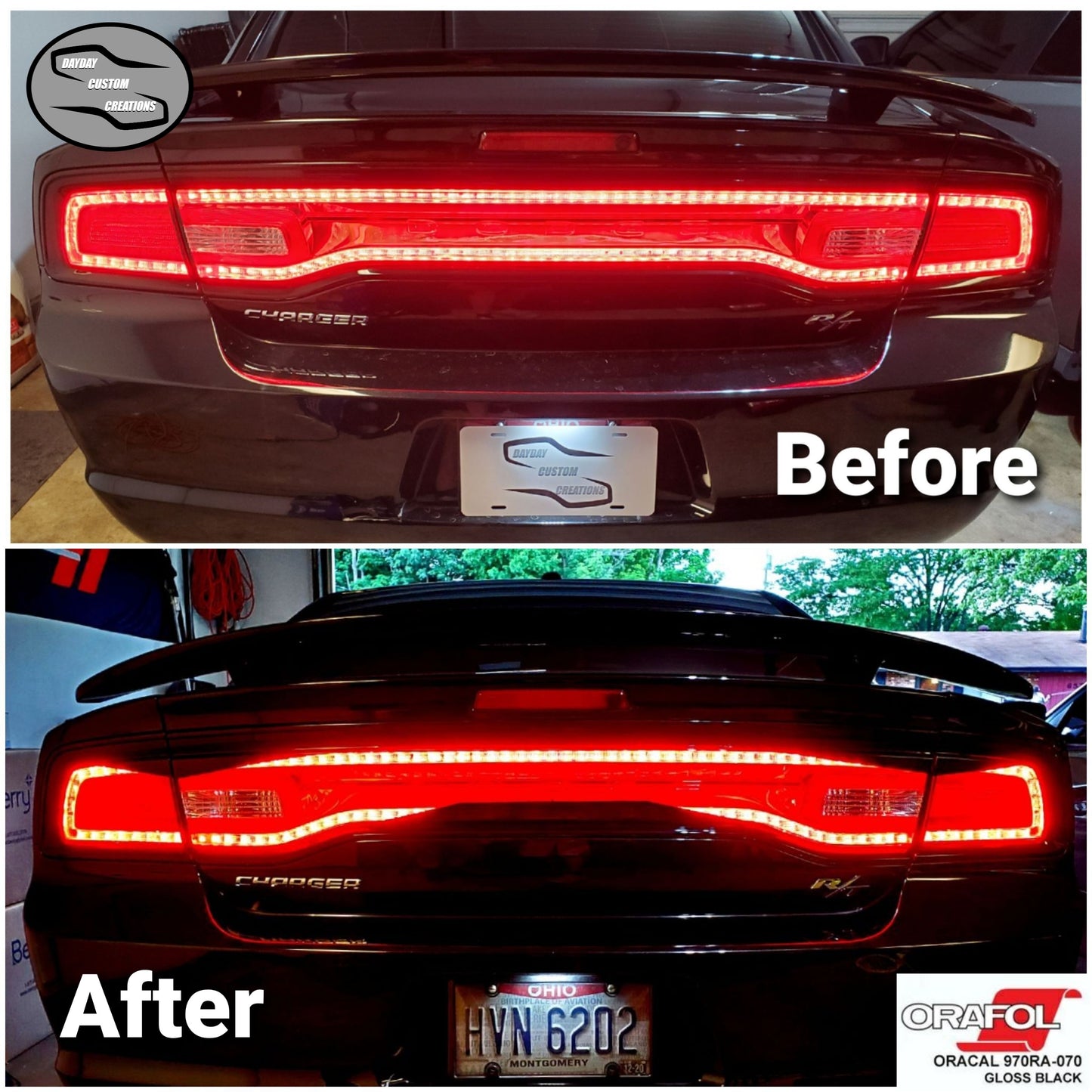 11-14 Dodge Charger Taillight Decal Design 2