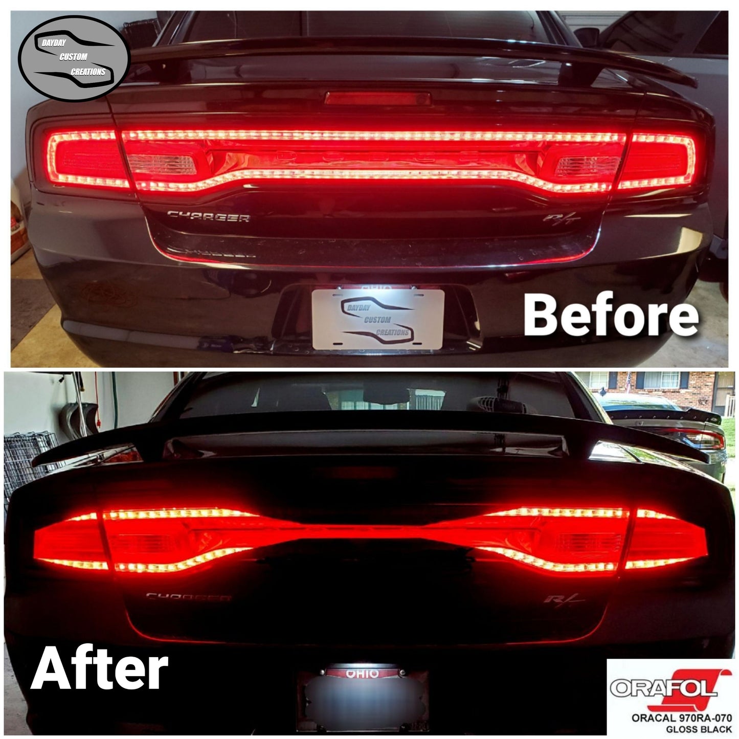 11-14 Dodge Charger Taillight Decal Design 3